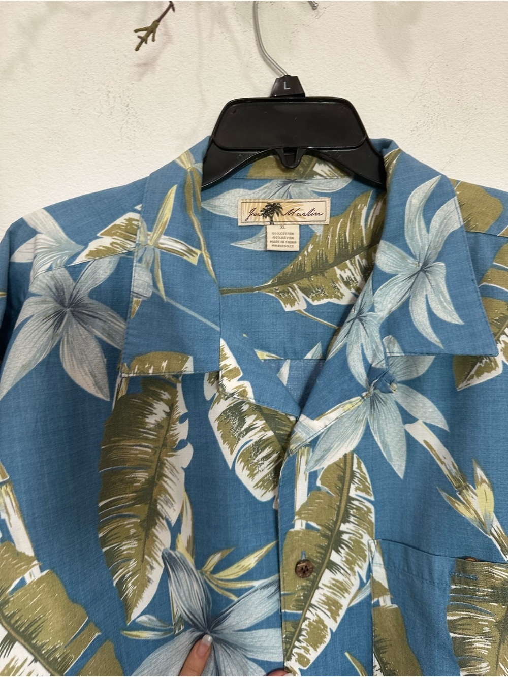 Joe Marlin Blue Floral Button-Down Camp Shirt